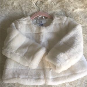 Girls Janie & Jack Faux Fur Cropped Jacket (5-6)